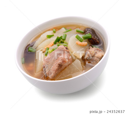 soup radish with pork serve on bowl, thai food 24352637