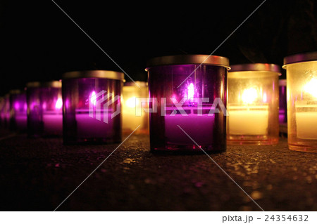 キャンドル　白、紫 24354632