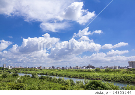 名古屋 庄内川 夏 名古屋 庄内川 夏 24355244