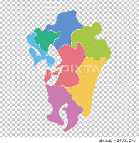 Kyushu map _ color coding - Stock Illustration [24356270] - PIXTA