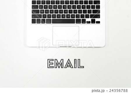 Flat lay keyboard on white table 24356788