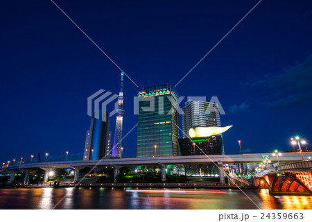 吾妻橋周辺の夜景 24359663