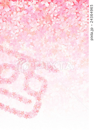 酉　桜　年賀状　背景  24364965