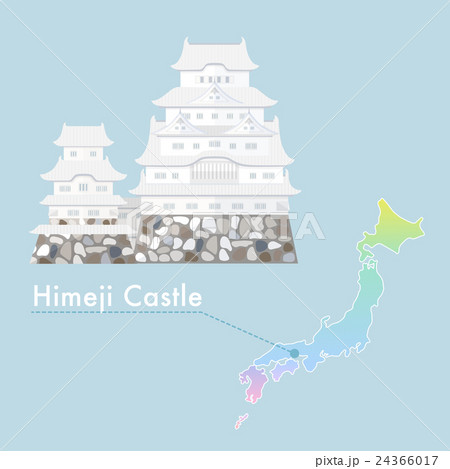 Japan Famous Castle Vector - Himeji Castle 24366017