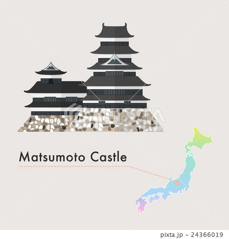 Japan Famous Castle Vector - Matsumoto Castle Japan Famous Castle Vector - Matsumoto Castle 24366019