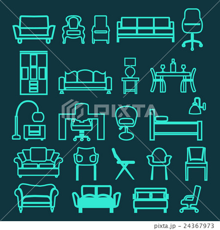 Vector Set of Fashion interior outline icons Vector Set of Fashion interior outline icons 24367973
