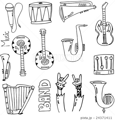 Doodle of element music stock collection Doodle of element music stock collection 24371411