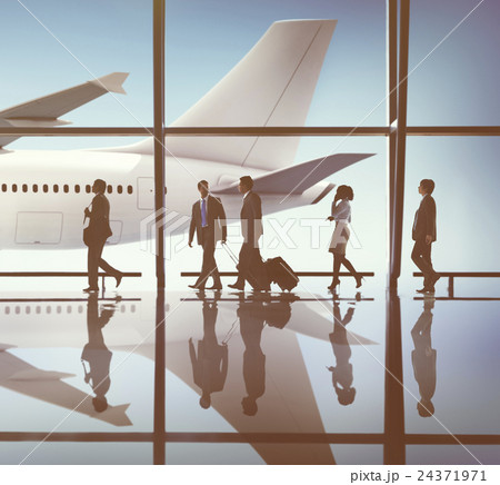Business People Traveling Airplane AIrport Terminal Concept 24371971