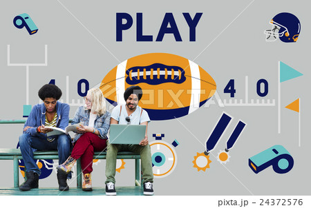 Play Quarterback Rugby American Football Concept 24372576