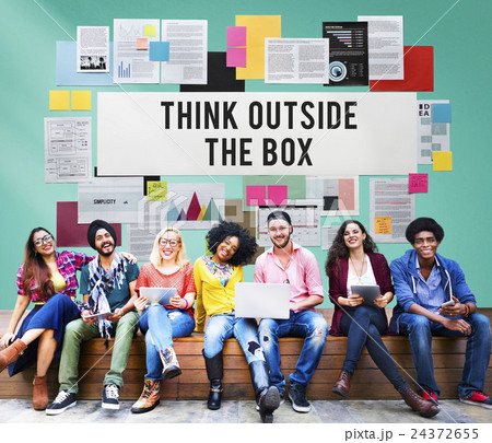 Think Outside The Box Creativity Ideas Imagine Concept Think Outside The Box Creativity Ideas Imagine Concept 24372655