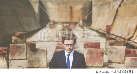 Businessman Connection Laptop Technology Concept 24373391