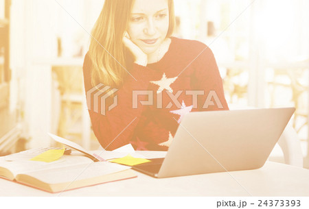 Woman Laptop Searching Research Connection Technology Concept 24373393