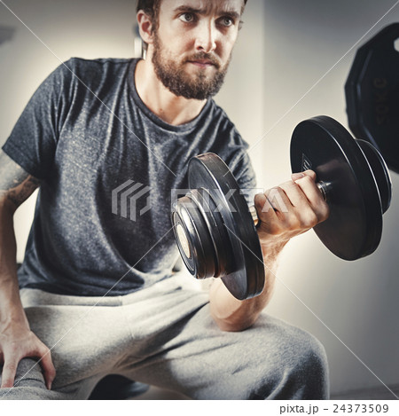 Athlete Attractive Gym Equipment Fitness Hobby Concept Athlete Attractive Gym Equipment Fitness Hobby Concept 24373509