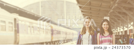 Girls Friendship Hangout Traveling Holiday Map Concept 24373570