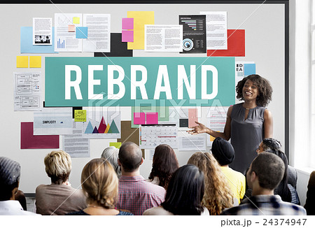 Rebrand Change Corporate Identity Marketing Concept 24374947