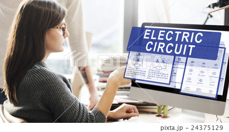 Electronic Circuit Electricity Voltage Concept Electronic Circuit Electricity Voltage Concept 24375129