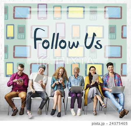 Follow Us Communication Connection Friends Concept 24375405