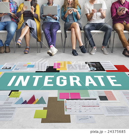 Integrate Combine Equality Immigration Merge Concept 24375685