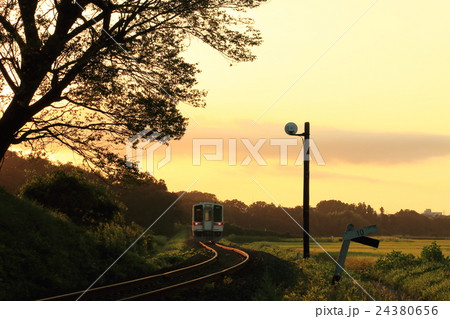 ひたちなか海浜鉄道「夕暮れ時のローカル風景」 24380656