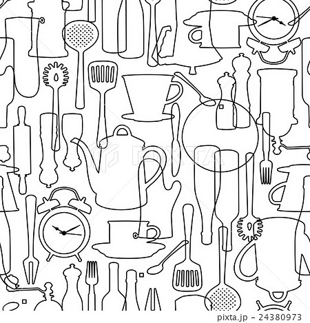 食器類のイラストパターン, 24380973
