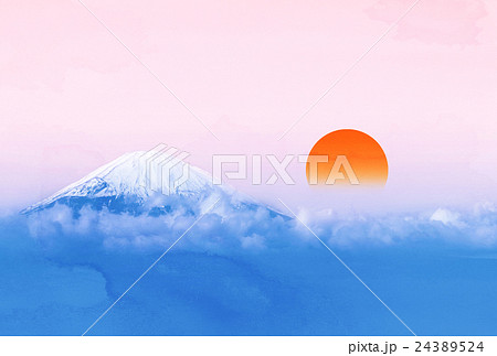 年賀状用デザイン富士背景 24389524
