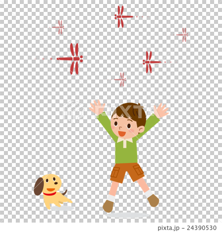 Red dragonfly and child 24390530