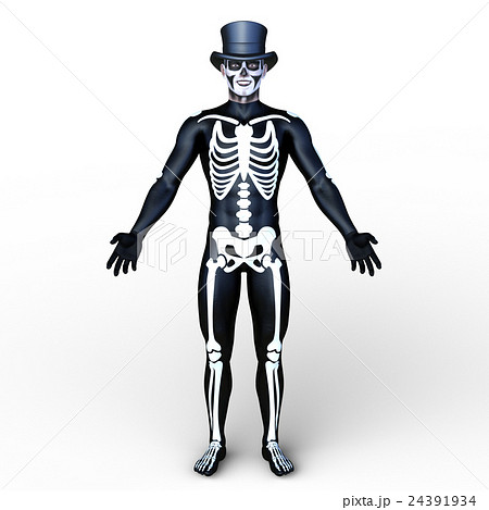 骸骨コスチュームの男性 のイラスト素材