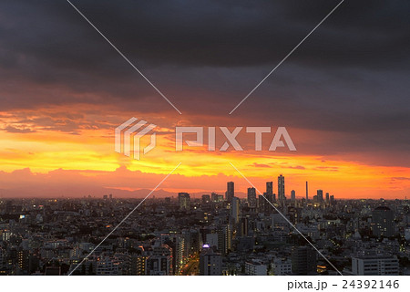 東京夕景・サンシャイン60・池袋方面の眺め 24392146