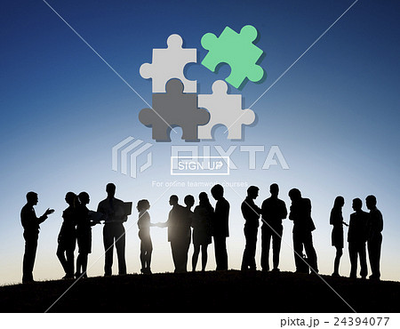 Stategy Puzzle Fit Jigsaw Match Solve Concept 24394077