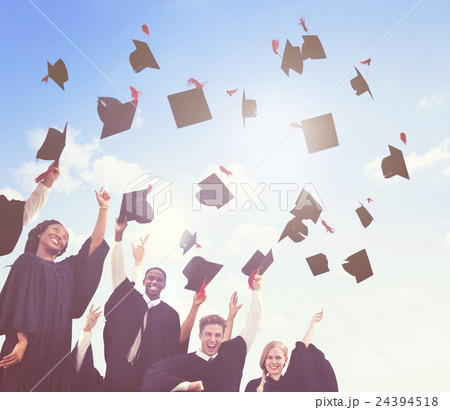 Group Of Diverse International Students Celebrating Graduation Group Of Diverse International Students Celebrating Graduation 24394518