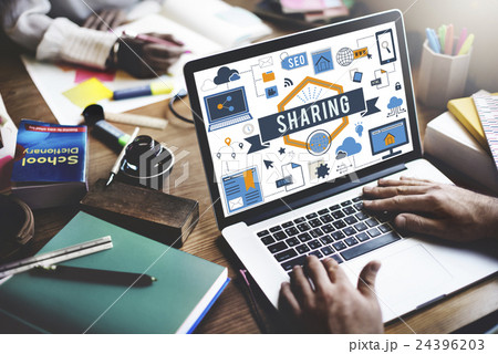 Sharing Online Networking Connection Concept Sharing Online Networking Connection Concept 24396203