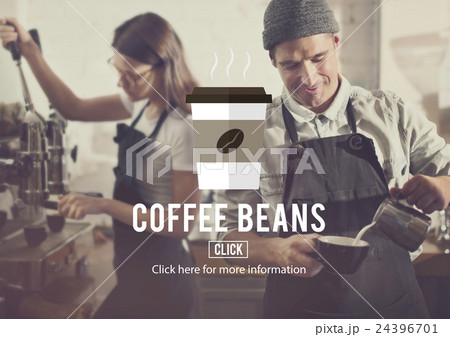 Coffee Beans Cappuccino Coffee Culture Concept 24396701