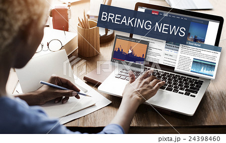Breaking News Media Announcement Social Concept Breaking News Media Announcement Social Concept 24398460