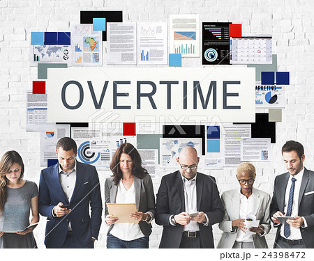 Overtime Stress Working Hours Job Late Career Concept 24398472
