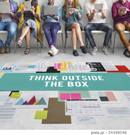 Think Outside The Box Creativity Ideas Imagine Concept 24398546
