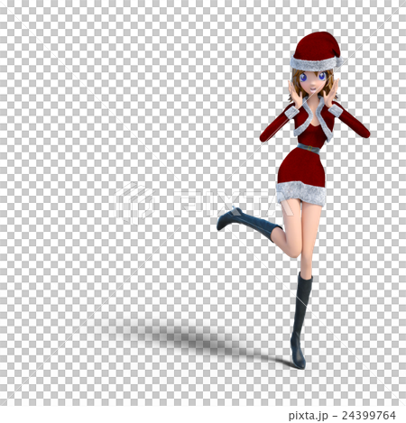 Santa Claus costume girl perming3DCG illustrations material Santa Claus costume girl perming3DCG illustrations material 24399764