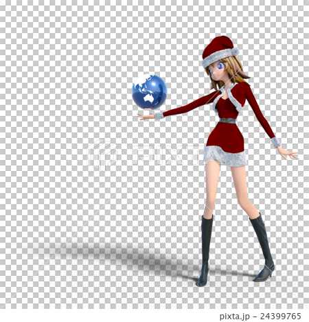 Santa Claus costume girl perming3DCG illustrations material Santa Claus costume girl perming3DCG illustrations material 24399765