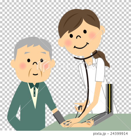 Nurse and elderly blood pressure measurement Nurse and elderly blood pressure measurement 24399914