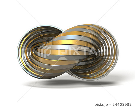 何重にも重なった金属製の環 24405985