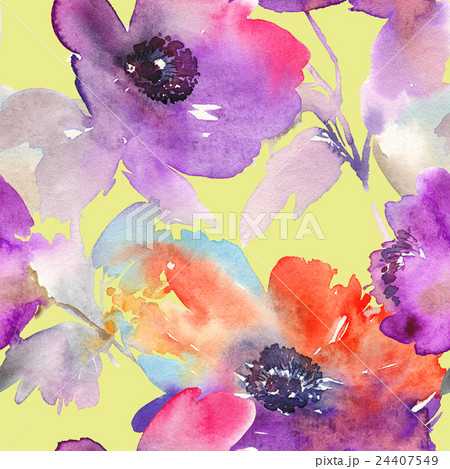Purple watercolor flowers Purple watercolor flowers 24407549