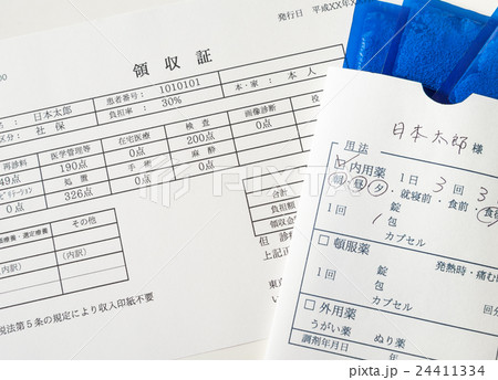 医療費 領収証 薬 診療治療費 3割負担 健康保険 内用薬 医療費 領収証 薬 診療治療費 3割負担 健康保険 内用薬 24411334
