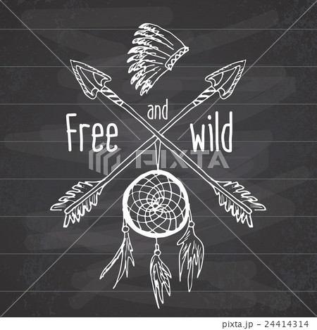 Dream Catcher And Crossed Arrows Vectorのイラスト素材