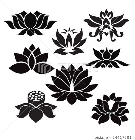 Lotus Flowers Tattoo Illustration のイラスト素材