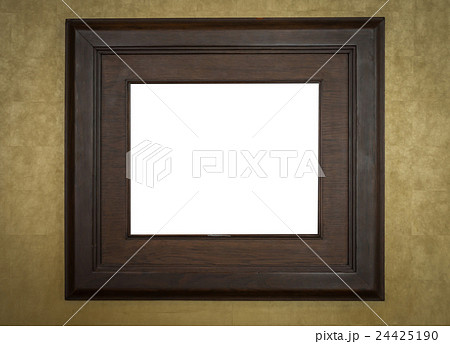 Old wood photo image frame on wall . Old wood photo image frame on wall . 24425190