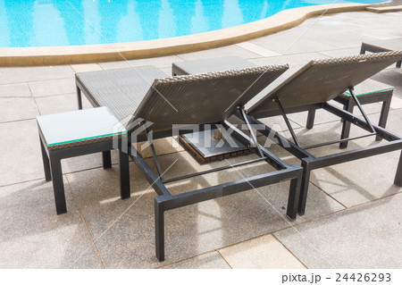 Swimming pool with relaxing seats.. . Swimming pool with relaxing seats.. . 24426293
