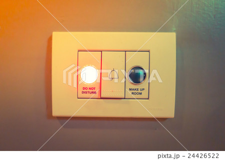 Do not disturb electronic sign light . ( Filtered image processed vintage effect. ) 24426522