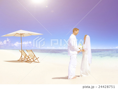 Couple Getting Marriage on the Beach Concept 24428751