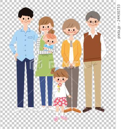 3 generations 6 family - Stock Illustration [24430733] - PIXTA