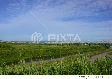 新潟 長岡 長生橋と信濃川 新潟 長岡 長生橋と信濃川 24431995