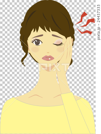 有頭疼圖像例證的2一名婦女 有頭疼圖像例證的2一名婦女 24437333